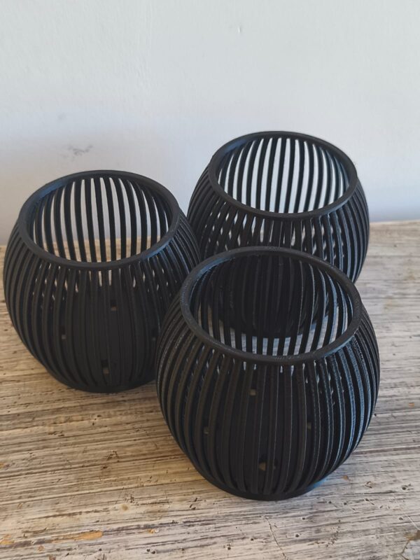 Promocion 3 macetas para orquideas mini linea ZEN negra