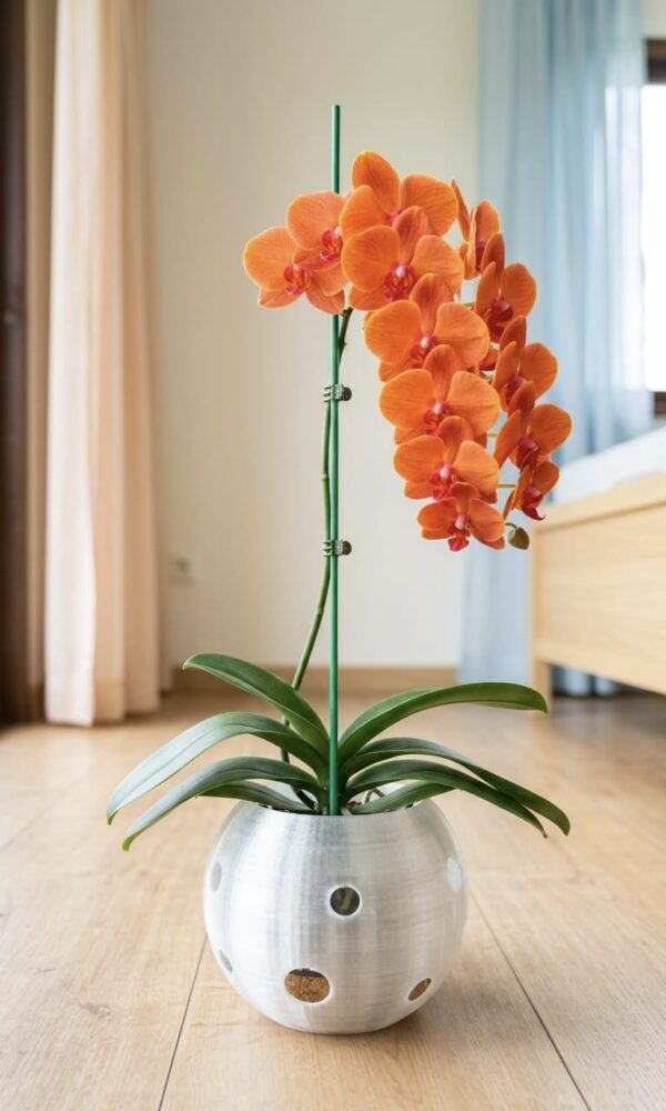 Maceta para orquideas grandes linea Sol color transparente